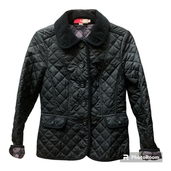 Boden Women’s Diamond Quilted Button Down Jacket Black Size 4 - Picture 1 of 10